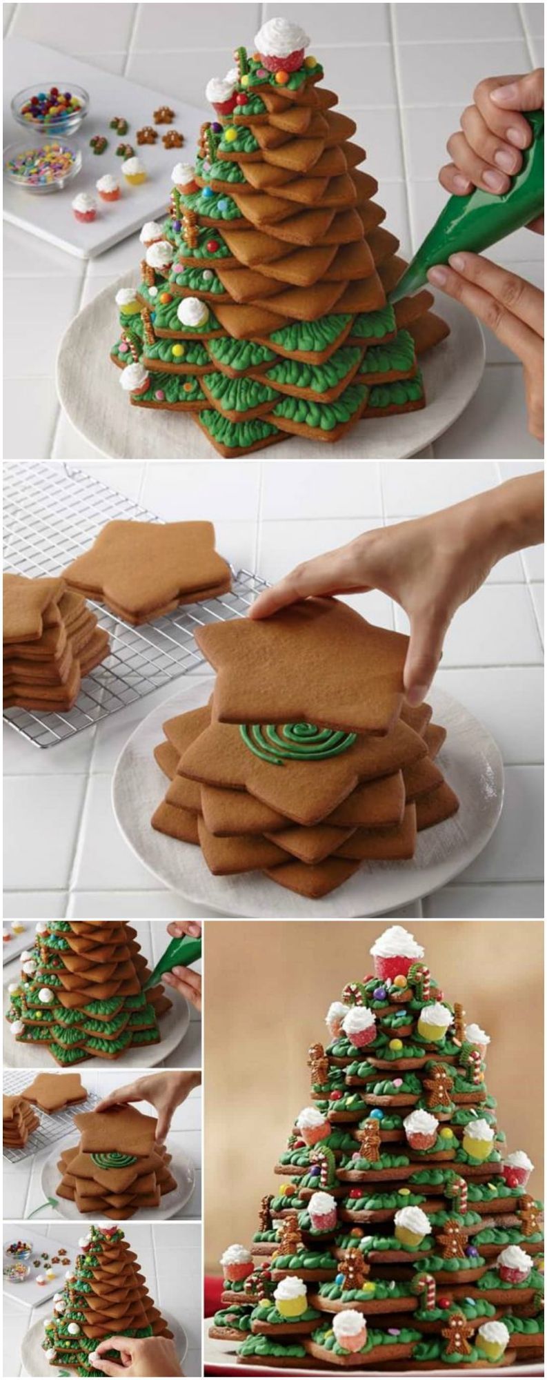 3D Cookie Christmas Tree Recipe With Video Tutorial -   16 desserts Creative parties ideas