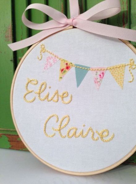 39+ Ideas for embroidery hoop name girl nurseries -   16 fabric crafts Nursery embroidery hoops ideas