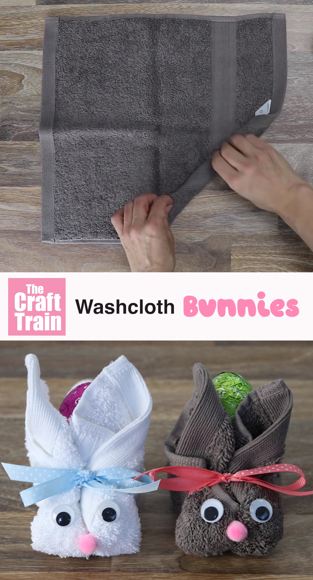 Washcloth bunny craft -   17 diy projects Baby craft ideas