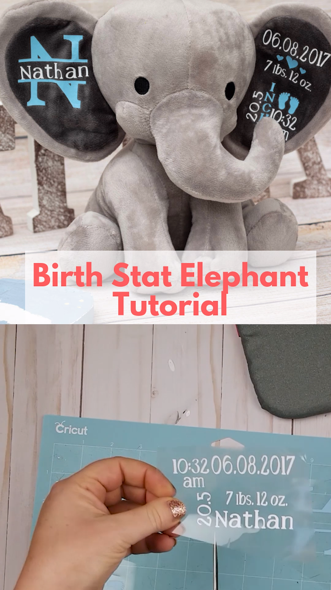 DIY Birth Stat Elephant Keepsake -   17 diy projects Baby craft ideas