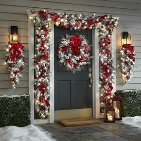 The Cordless Prelit Red And White Holiday Trim -   17 holiday Christmas ideas