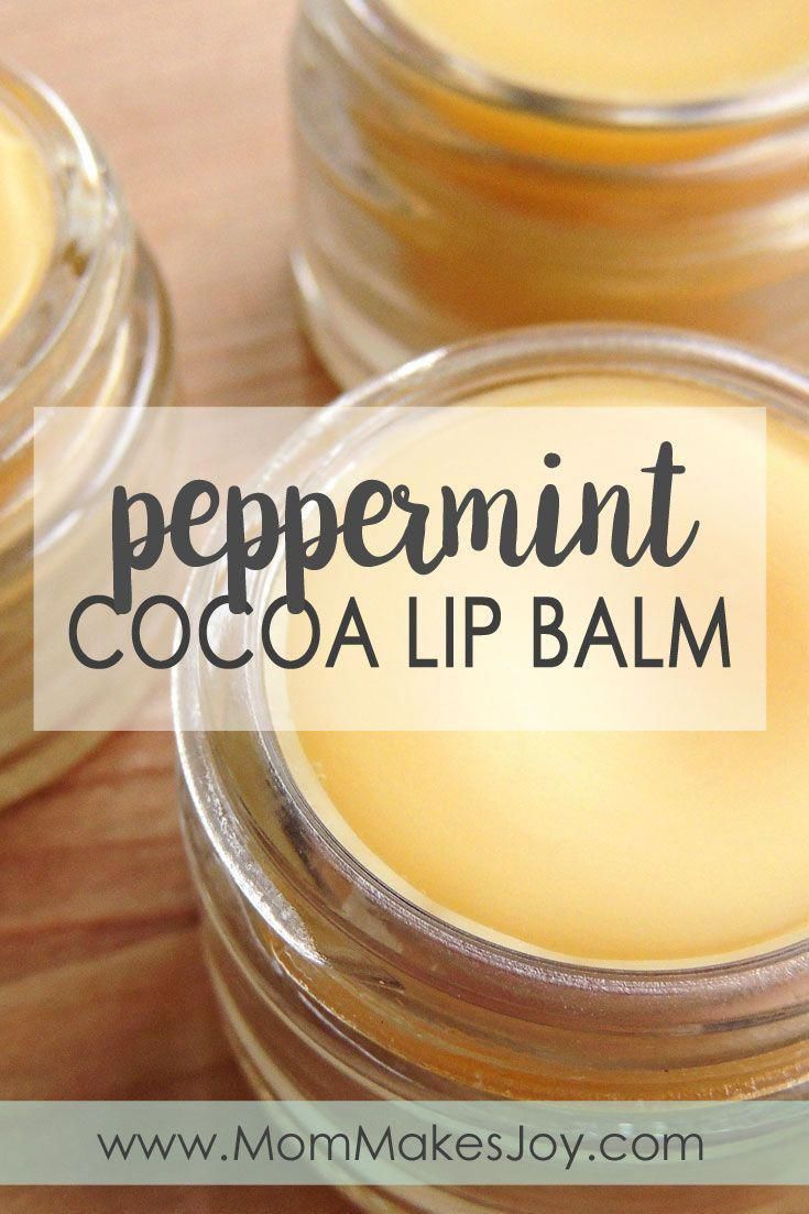 DIY Peppermint Cocoa Lip Balm -   17 skin care Coconut Oil lip balm ideas