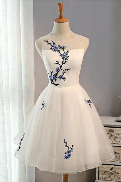 Cute Applique White Short Homecoming Prom Dresses, Cheap Sweet 16 Dresses, CM359 -   18 beautiful dress Short ideas