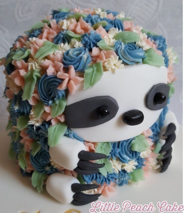Make a Flower Sloth Cake -   18 cute cake ideas