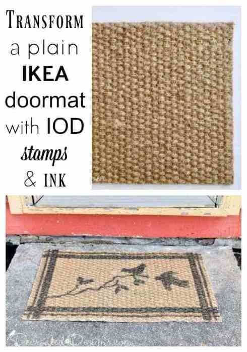IKEA Doormat Hack Using IOD Stamps and Ink -   18 room decor Ikea paint ideas