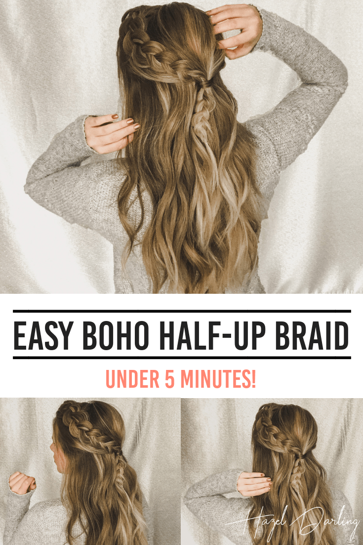 EASY Boho Half Up Braid - LAZY DAY HAIRSTYLE -   7 hairstyles Easy half up ideas