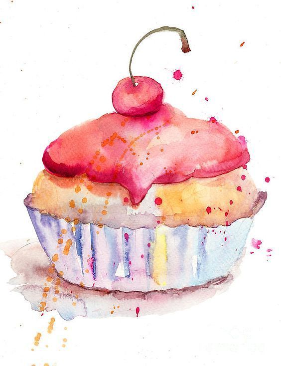 8 cake Illustration watercolour ideas