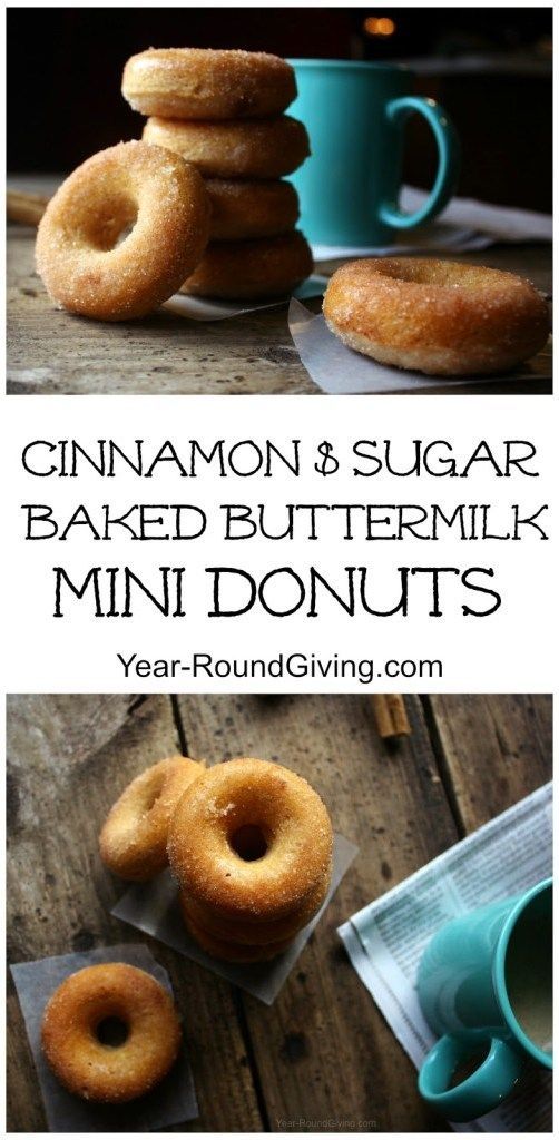 Cinnamon & Sugar Baked Mini Donuts -   8 desserts Mini baked donuts ideas