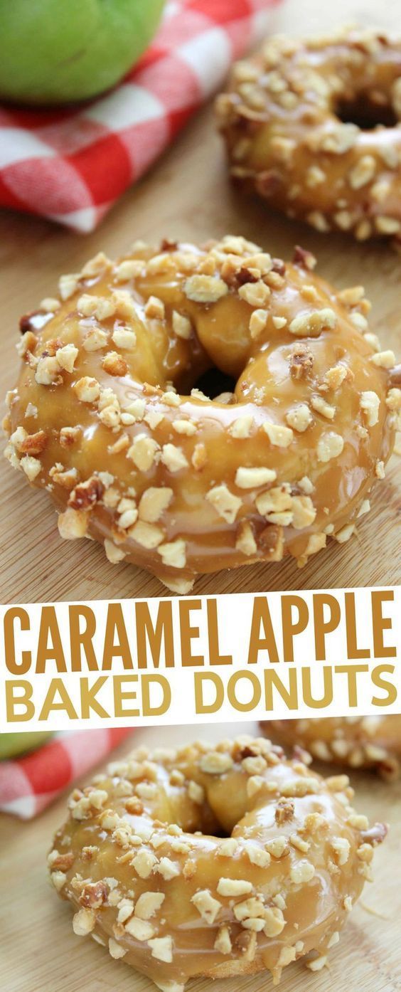 Caramel Apple Baked Donuts -   8 desserts Mini baked donuts ideas