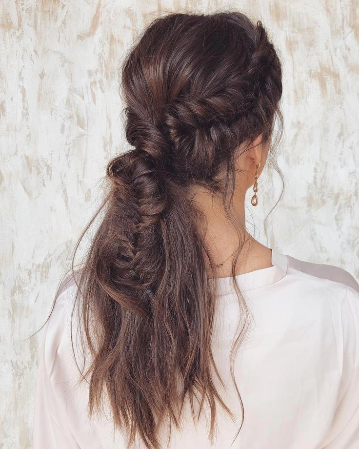 Beautiful Boho Braids ponytail Hairstyles For A Romantic Bride – Beautiful messy braids and updo hairstyle,Textured updo, updo wedding hairstyles,updo -   9 asian hairstyles Updo ideas