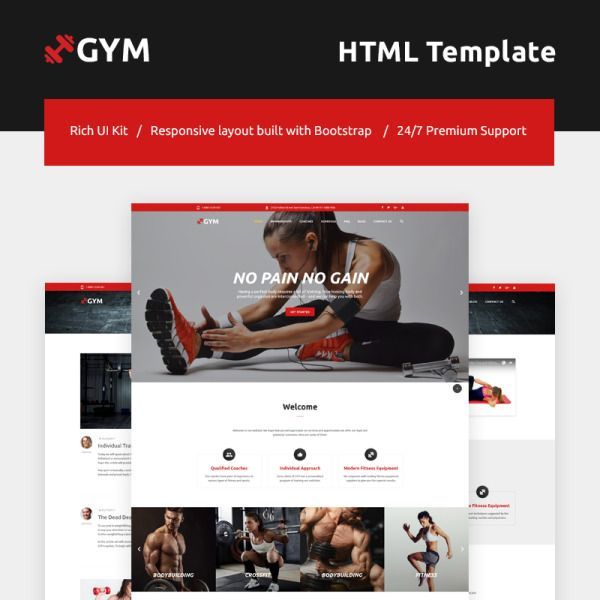 Gym - Fitness & Gym Responsive Website Template -   9 fitness Sport website ideas