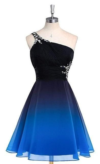 Gradient Chiffon Short Prom Dresses Ombre Beads dress ML590 -   10 chiffon dress DIY ideas