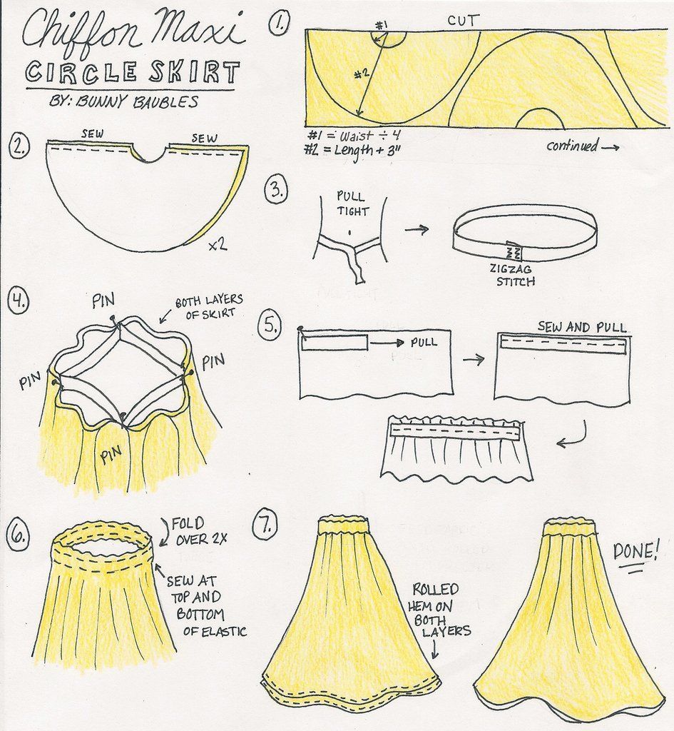 DIY Chiffon Maxi Circle Skirt Sewing Tutorial -   10 chiffon dress DIY ideas