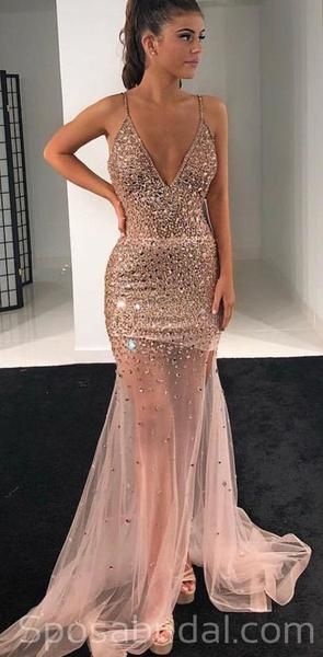 Sparkly Mermaid V neck Rhinestone Modest Long Prom Dresses, Prom Dress, Evening Gowns, PD1378 Sparkly Mermaid V neck Rhinestone Modest Long Prom Dresses, Prom Dress, Evening Gowns, PD1378 -   10 dress Prom ugly ideas