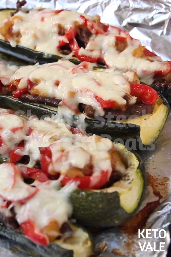 Keto Cheesy Steak Zucchini Boats -   10 healthy recipes Beef low carb ideas