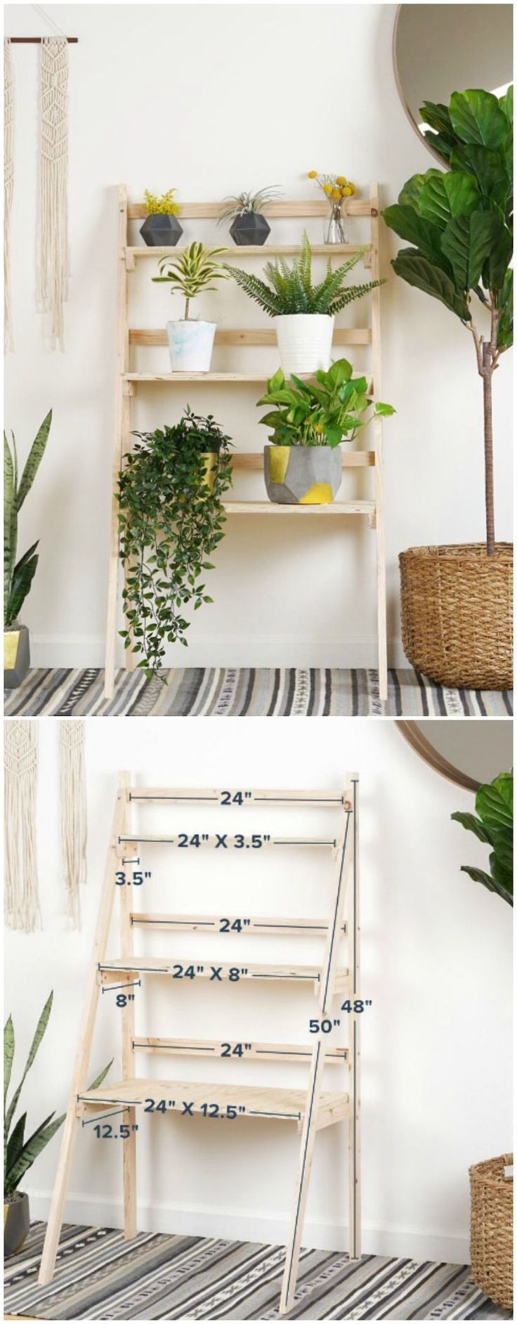DIY Ladder Plant Stand -   10 plants Stand green ideas