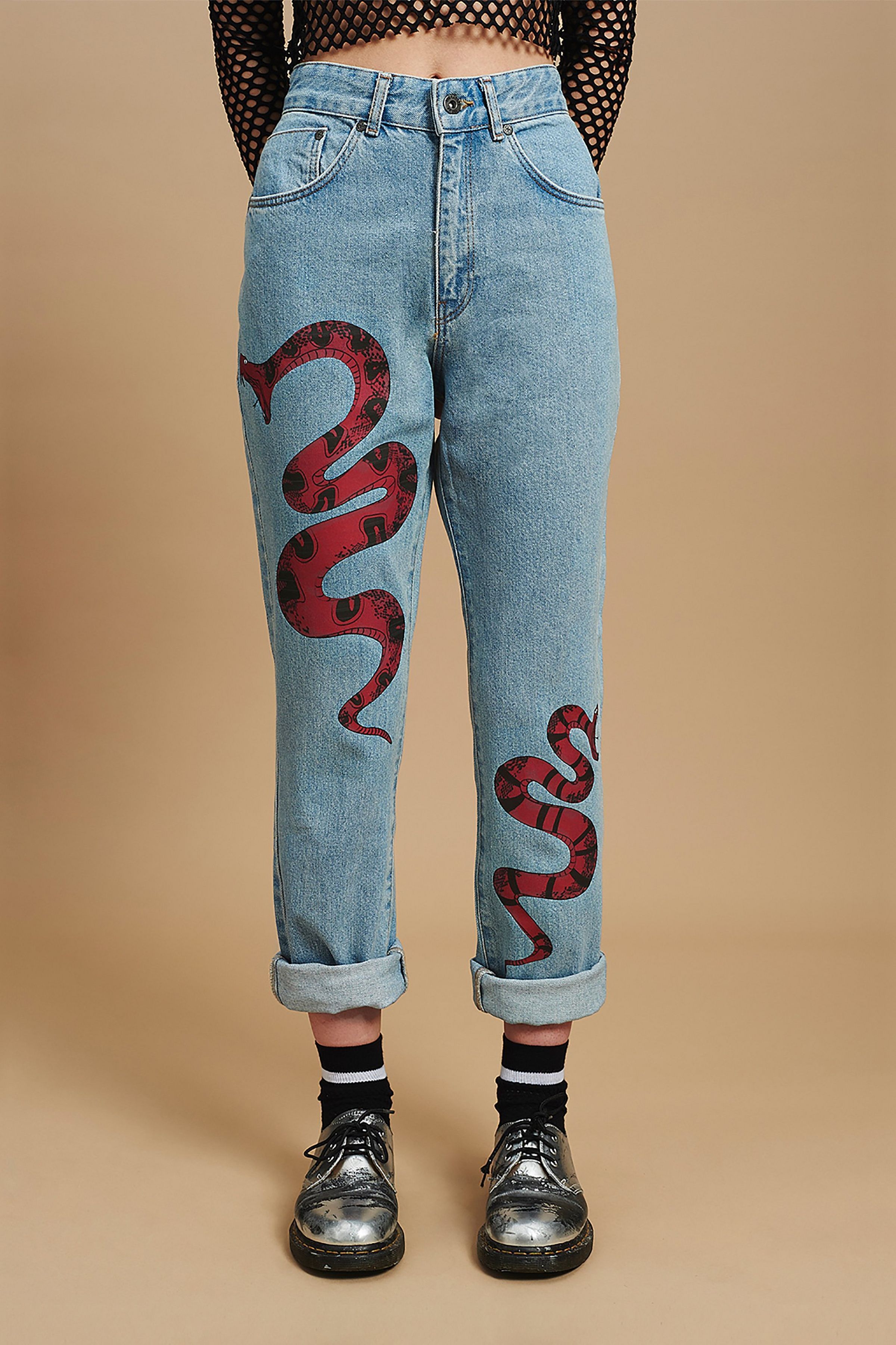 Snake Mom Jeans by The Ragged Priest -   11 DIY Clothes No Sewing grunge ideas