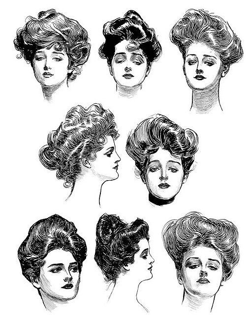 Gibson Girls One -   11 evil hairstyles Drawing ideas