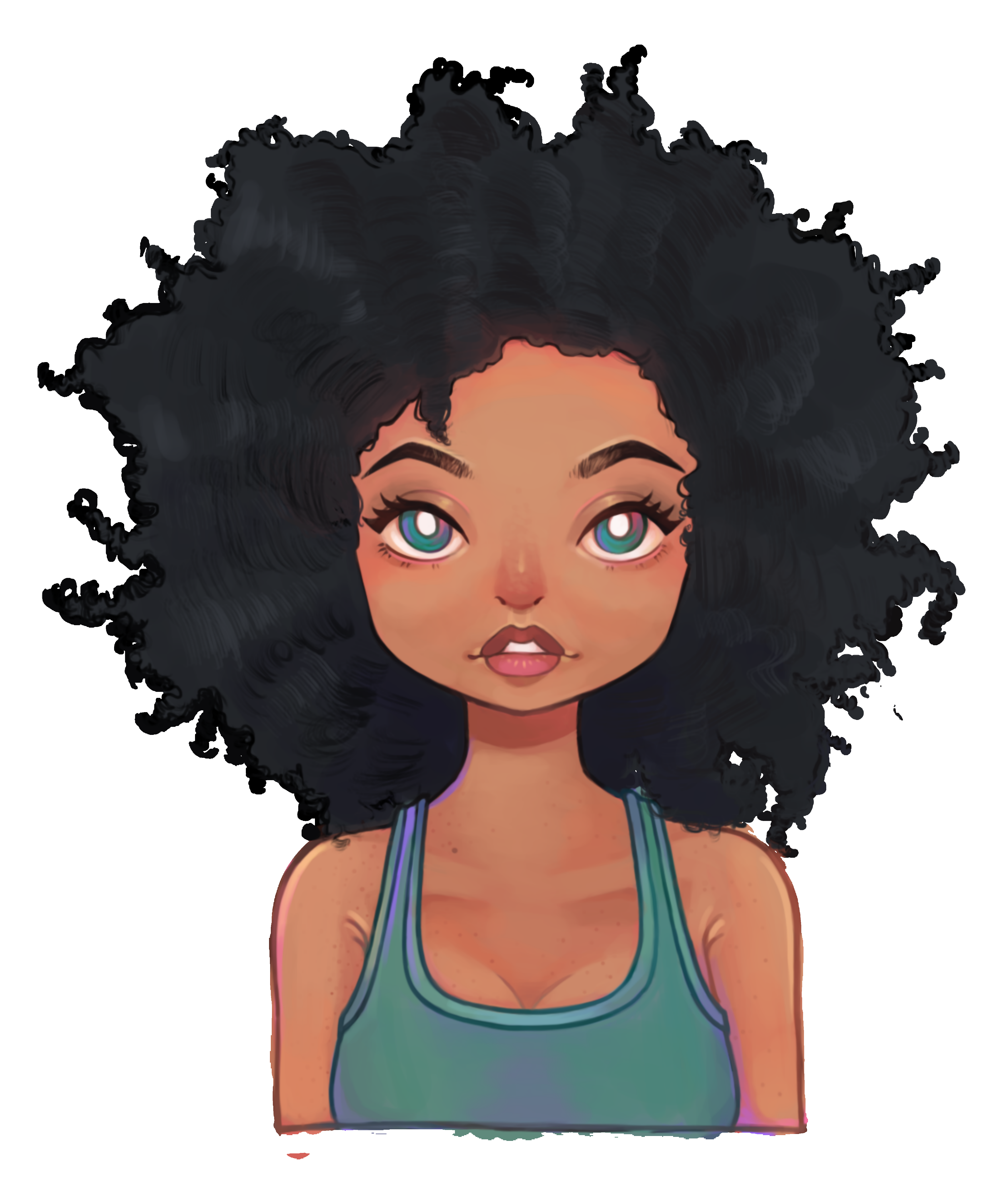 Black Girl With Natural Hair Drawing At PaintingValleycom  Explore -   11 evil hairstyles Drawing ideas