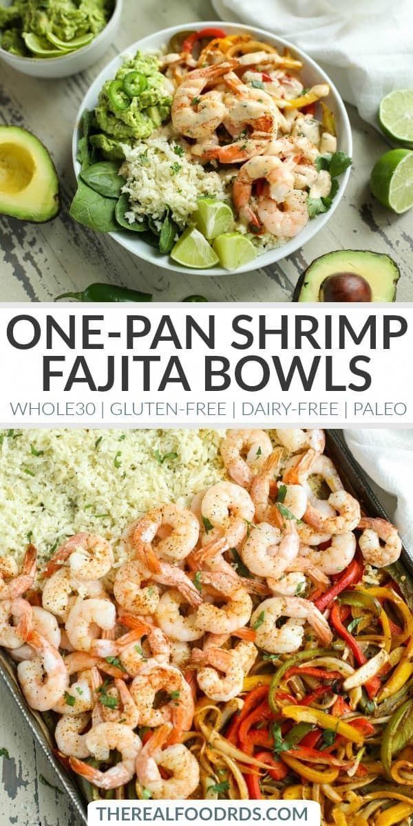 One-Pan Shrimp Fajita Bowls (Whole30) -   11 healthy recipes Shrimp seafood ideas