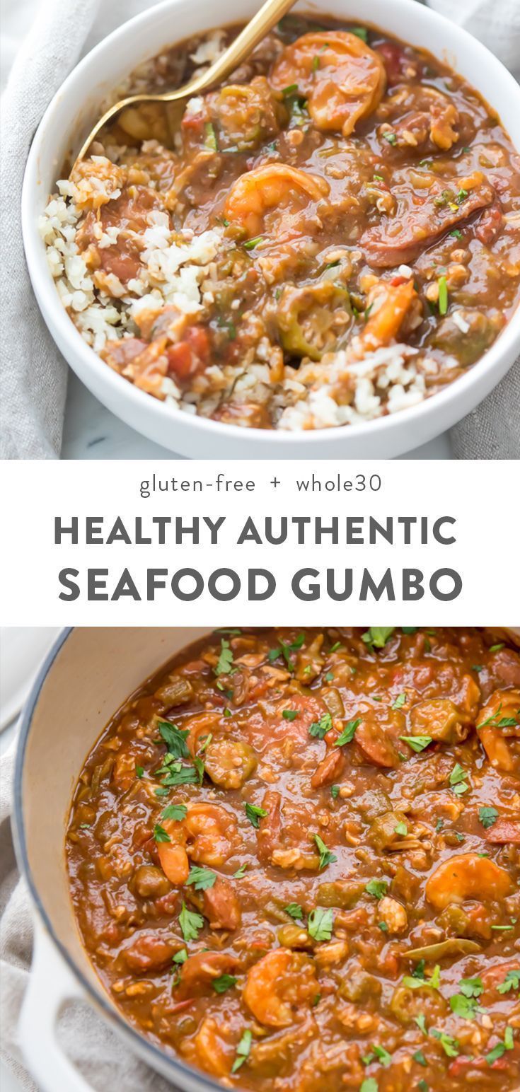 Healthy Authentic Seafood Gumbo (Gluten-Free, Paleo, Whole30) -   11 healthy recipes Shrimp seafood ideas