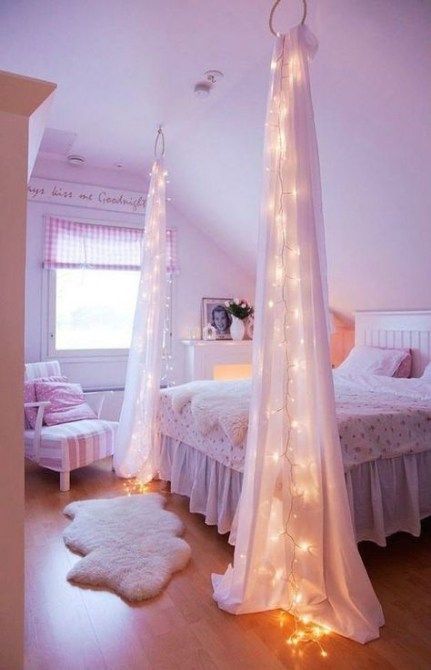 11 room decor Pink fairy lights ideas