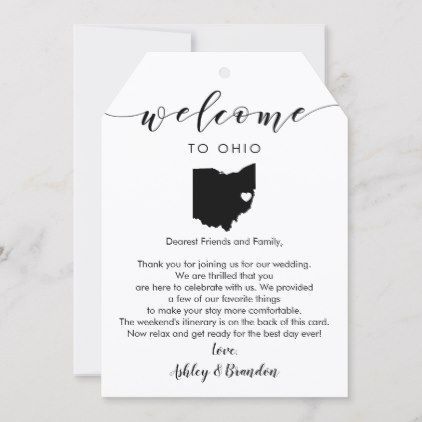 Ohio Wedding Welcome Tag, Letter Itinerary | Zazzle.com -   11 wedding Destination ohio ideas