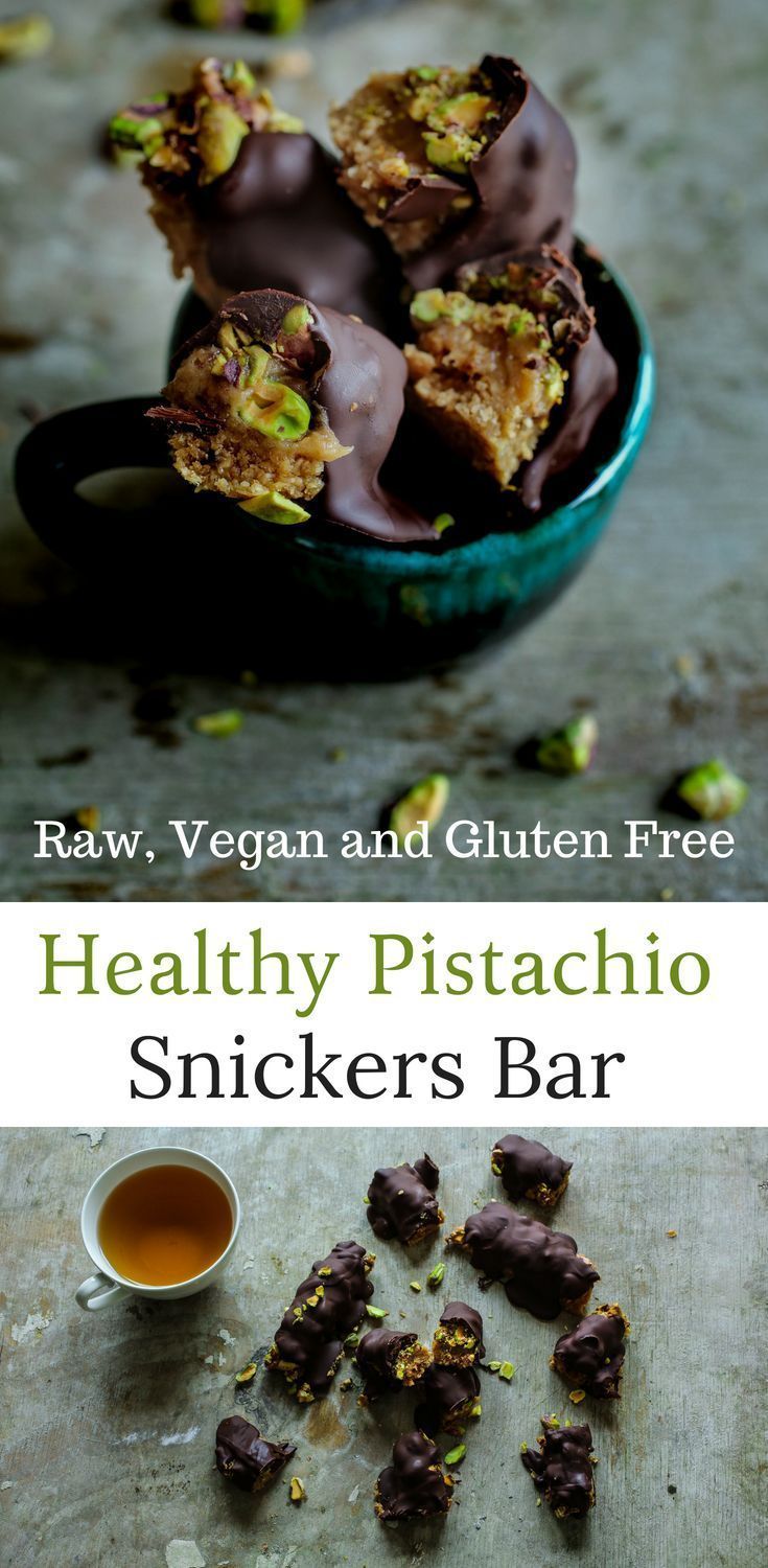 Healthy Pistachio Snickers Bar – Raw, Vegan and Gluten Free -   12 desserts raw vegan ideas