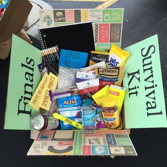 College Student Finals Survival Kit Care Package Gift Box -   12 diy projects For College survival kits ideas