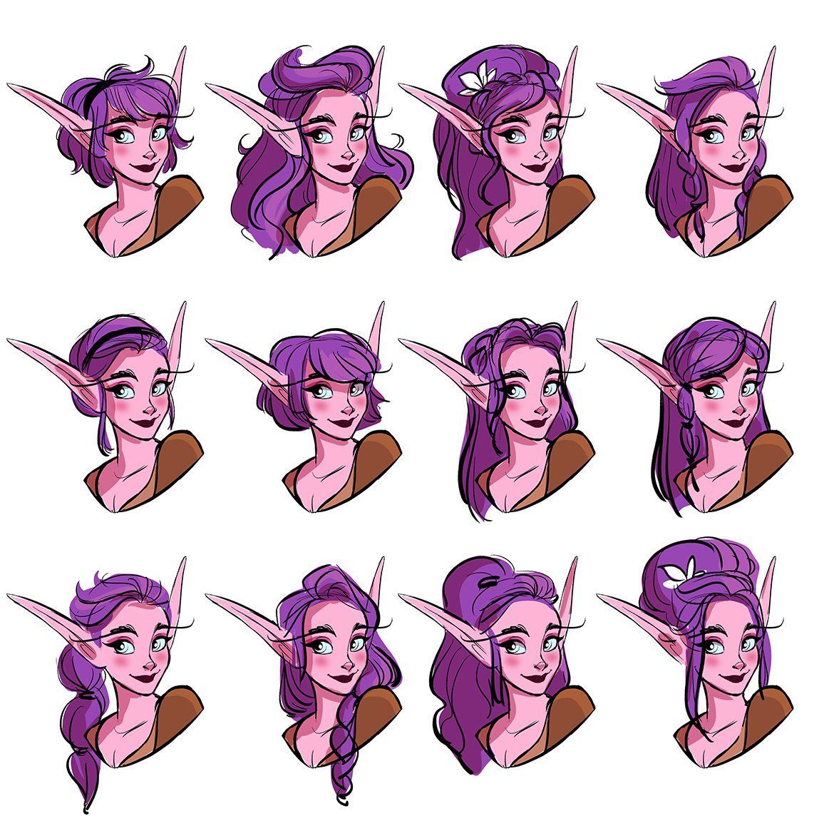 Miranda Yeo on -   12 elven hairstyles Drawing ideas