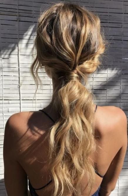 32+ Ideas For Braids Hairstyles Updo Pony Tails Low Ponytails -   12 hairstyles Wavy pony tails ideas