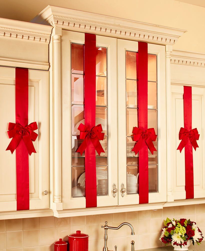 Set of 4 Cabinet Bows -   12 holiday Decorations kitchen ideas