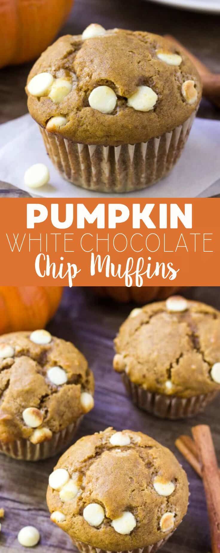 Pumpkin White Chocolate Chip Muffins -   12 holiday Mood white chocolate ideas
