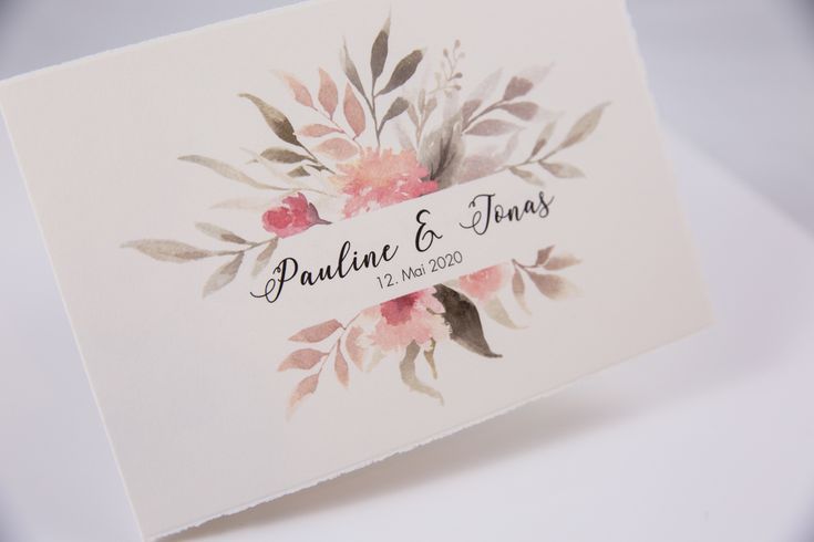 303.054.2 B?ttenpapier Blumen Einladung in wundervoller Watercolouroptik Durch -   12 wedding Card flower ideas