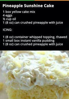Pineapple Sunshine Cake Recipe -   13 cake Poke crushed pineapple ideas