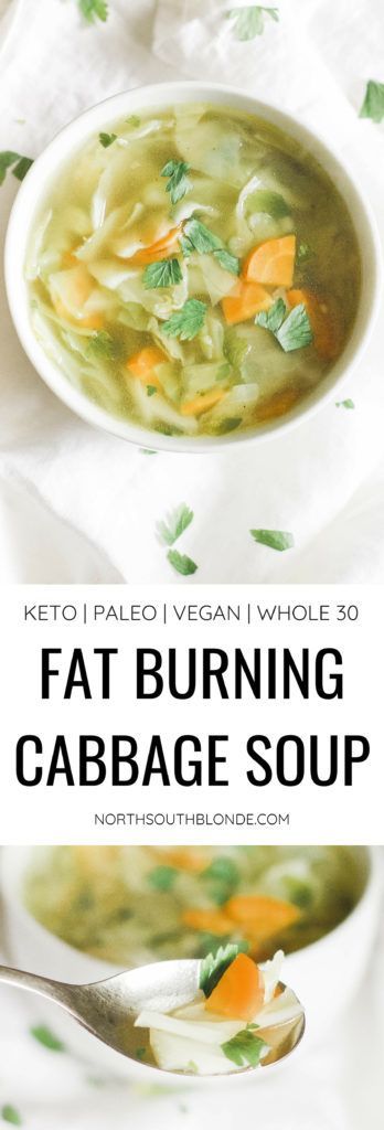 Fat Burning Cabbage Soup (GF, Keto, Paleo, Whole 30, and Vegan) -   13 diet Vegetarian fat burning ideas