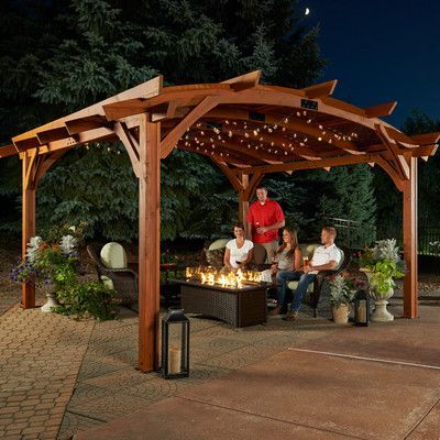 The Outdoor GreatRoom Company Sonoma 12 Ft. W x 16 Ft. D Solid Wood Pergola -   13 garden design Pergola canopies ideas