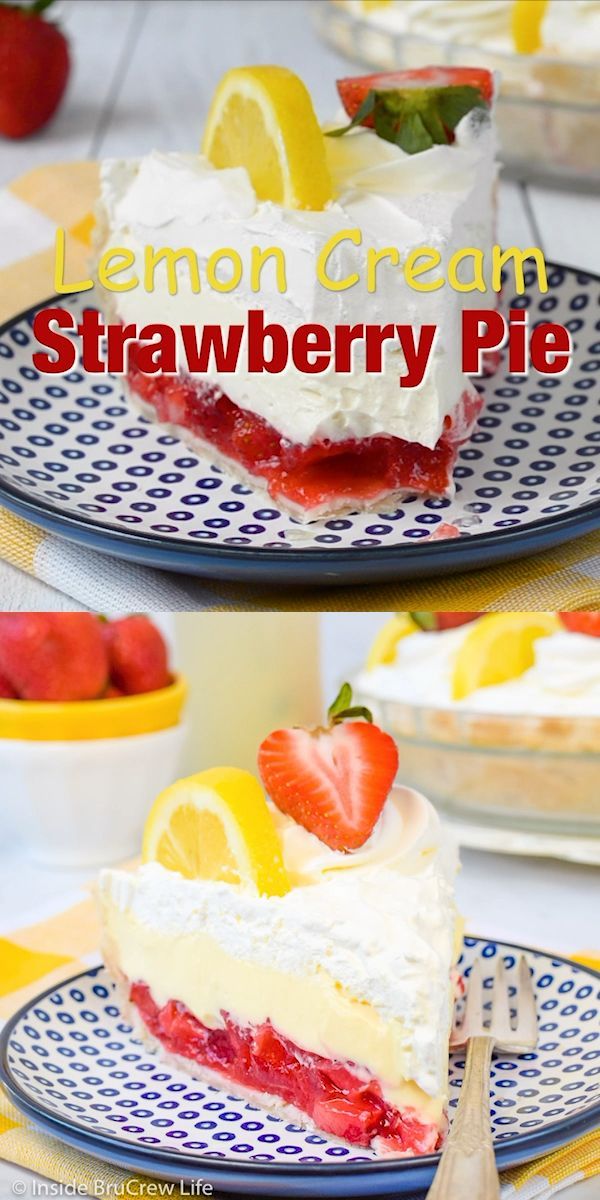 Lemon Cream Strawberry Pie -   14 cake Easy pie fillings ideas
