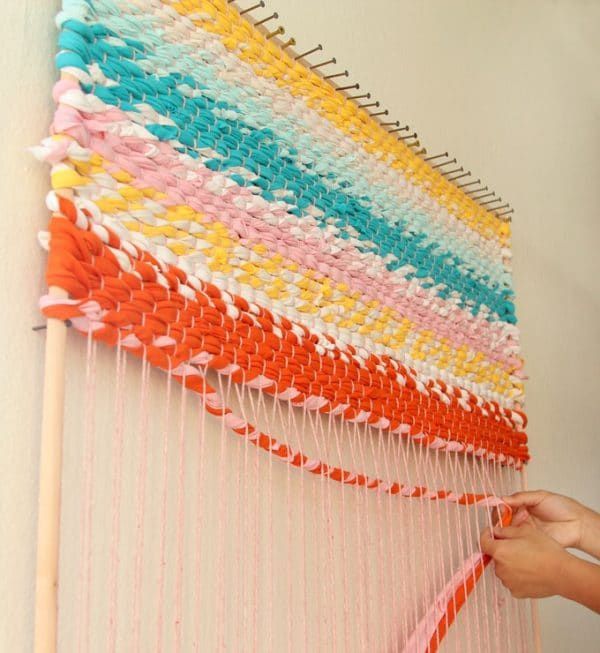 Weave a Boho T-shirt Rag Rug With Easy DIY Loom -   14 DIY Clothes Shirts rag rugs ideas