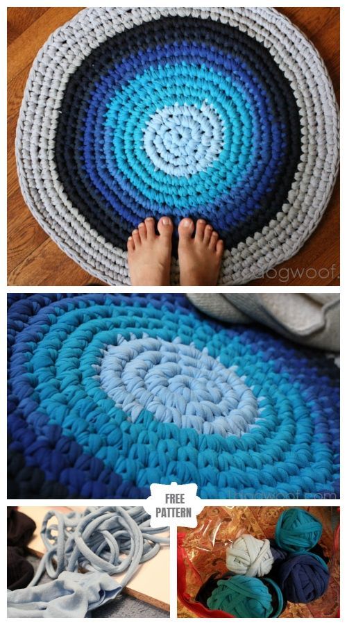 DIY Upcycled Crochet Rag Rug from Old T-shirts -   14 DIY Clothes Shirts rag rugs ideas