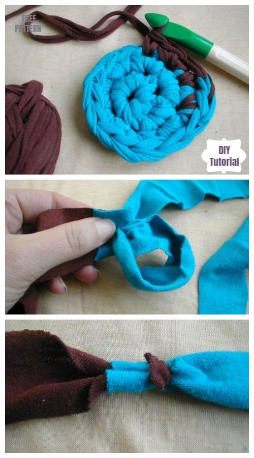 DIY Upcycled Crochet Rag Rug from Old T-shirts -   14 DIY Clothes Shirts rag rugs ideas