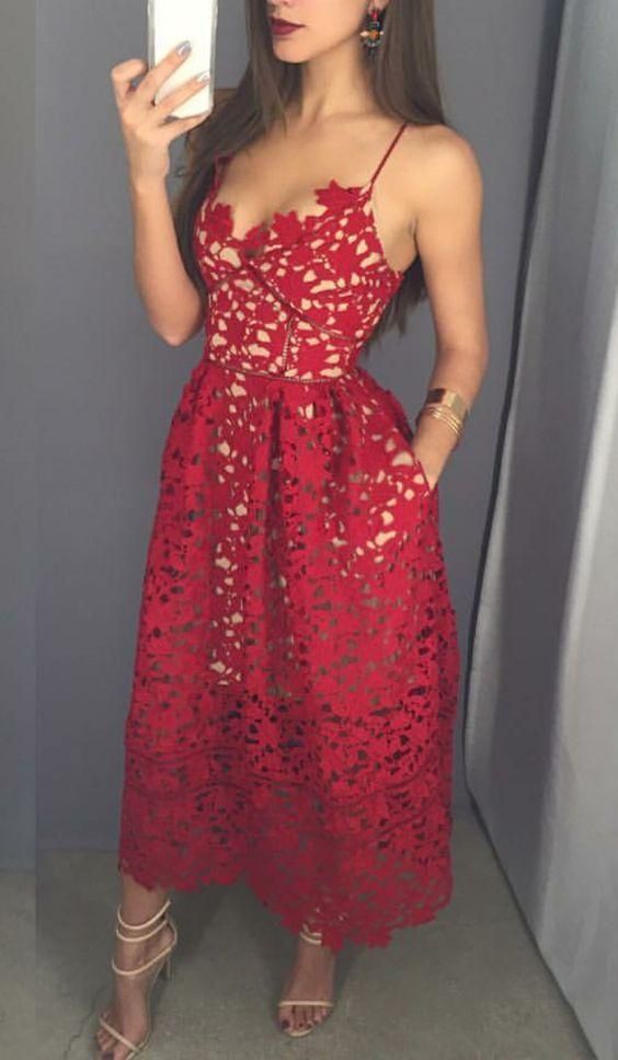 Red Prom Dresses,Prom Dress,Red Prom Gown,Lace Prom Gowns,Elegant Evening Dress,Modest Evening Gowns,Simple Party Gowns,2018 Lace Prom Dress MT20181672 -   14 dress Red lace ideas
