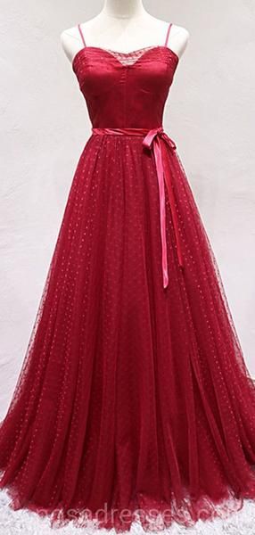 Spaghetti Straps Red Lace Long Evening Prom Dresses, Cheap Custom Party Prom Dresses, 18601 -   14 dress Red lace ideas