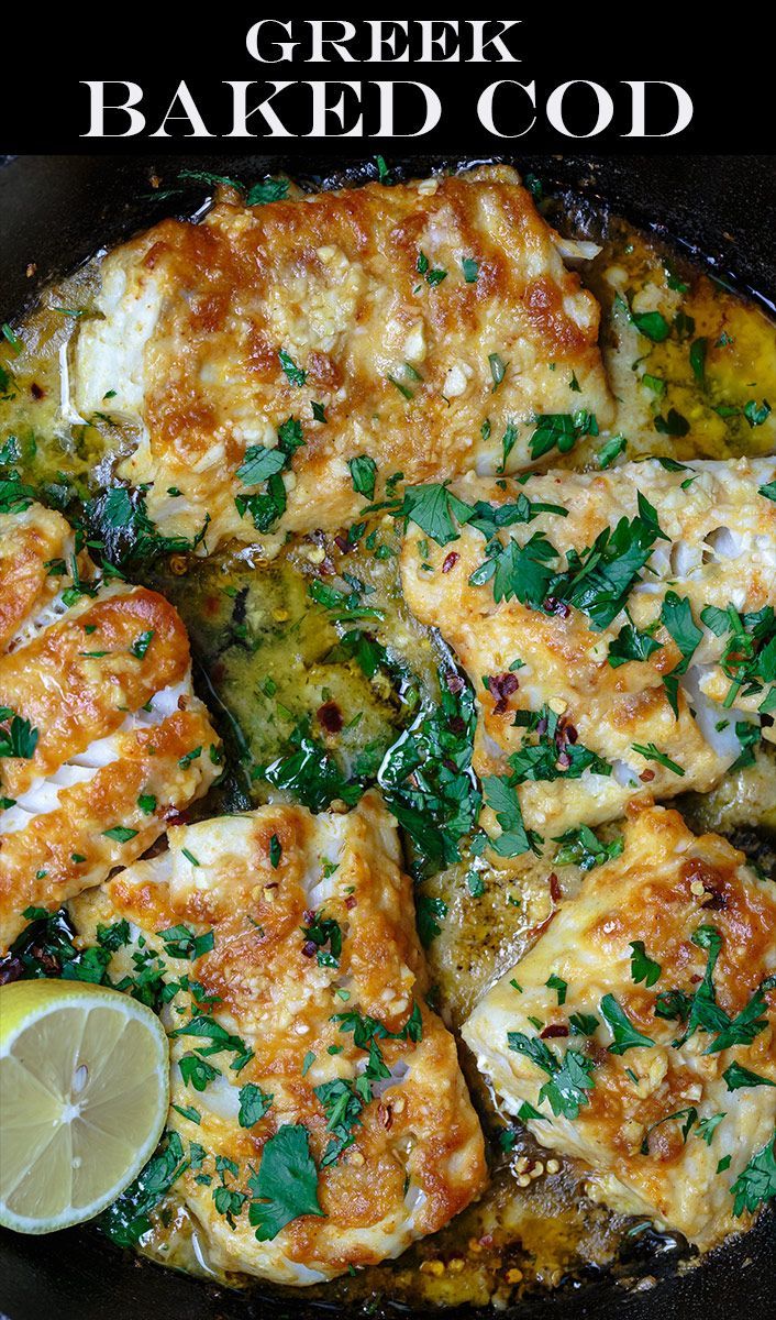 Mediterranean Baked Cod Recipe with Lemon and Garlic -   14 healthy recipes Dinner seafood ideas