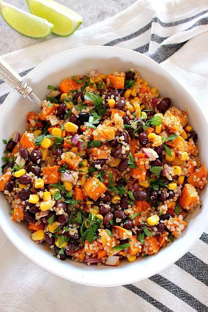 Roasted Sweet Potato Black Bean Quinoa Salad -   14 healthy recipes Quick oil ideas