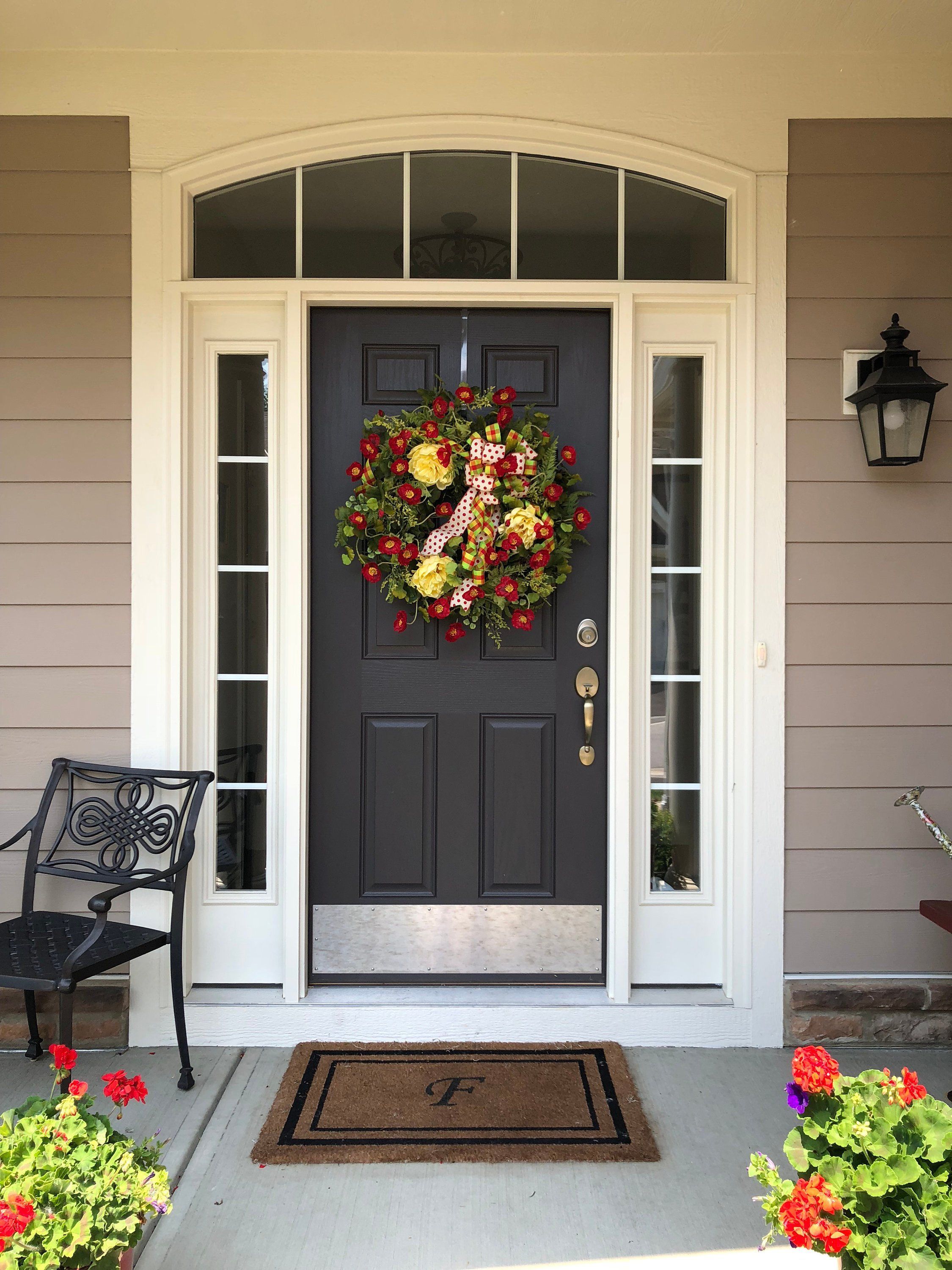 Summer Wreaths for Front Door Large Spring Wreath Outdoor Front Door Wreath Peonies Wreath Grapevine Wreath Mother's Day Gift from Husband -   14 planting Outdoor front doors ideas