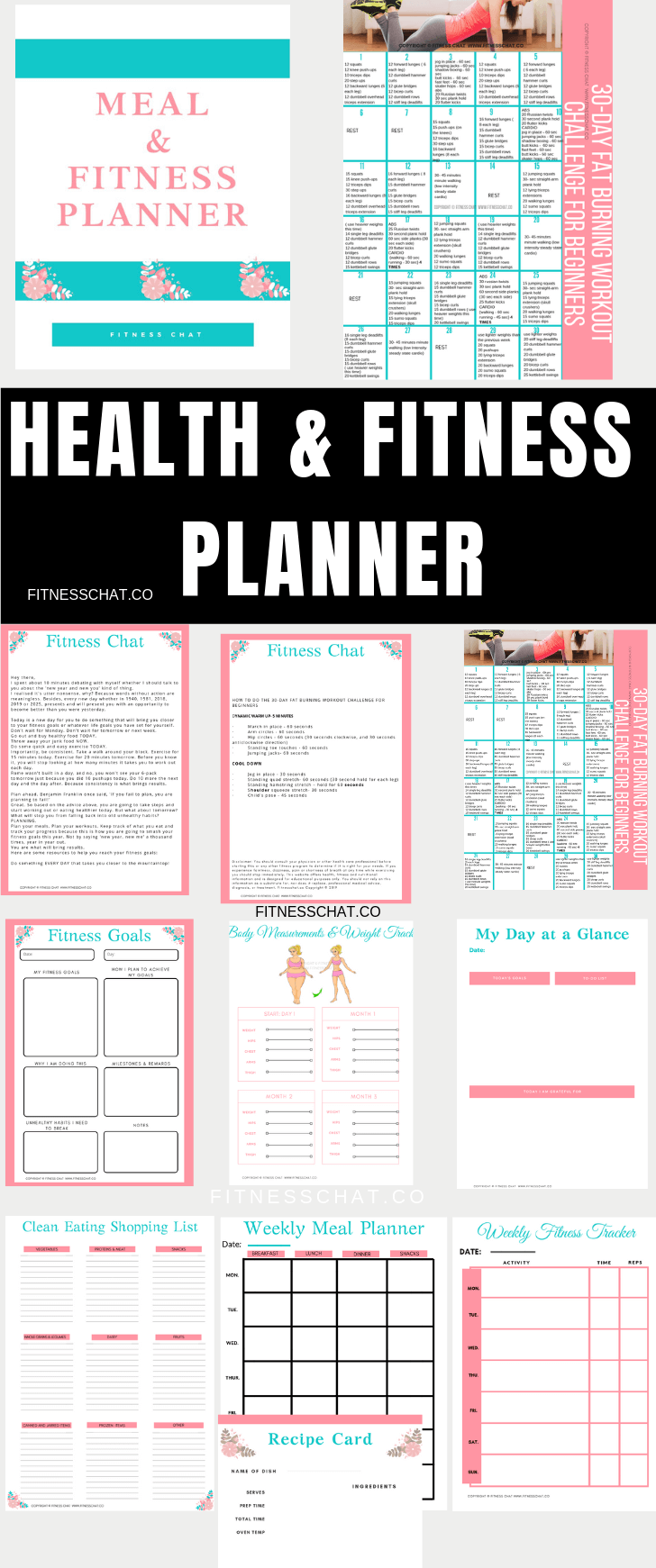 14 weekly fitness Planner ideas