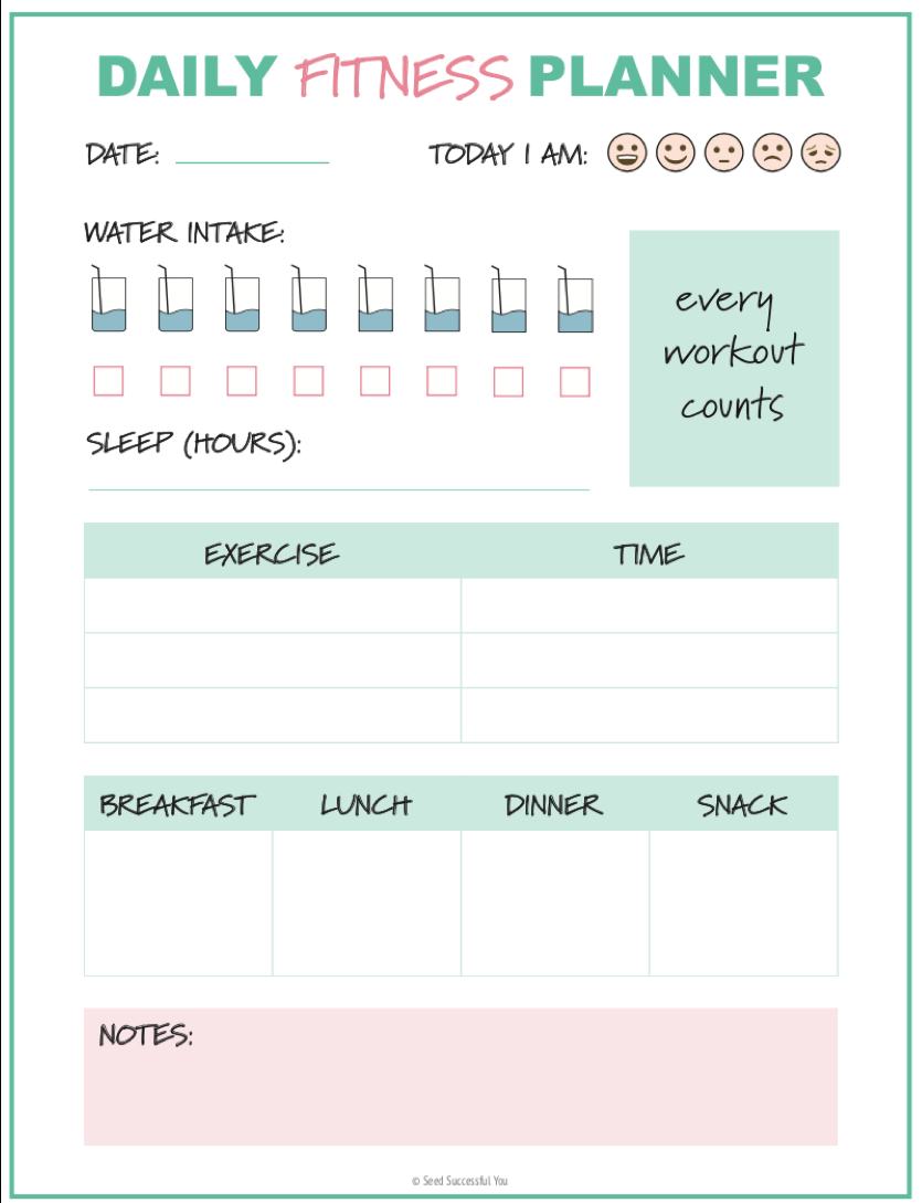 Free Fitness Planner Printables to Help You Achieve Your Fitness Goals -   14 weekly fitness Planner ideas