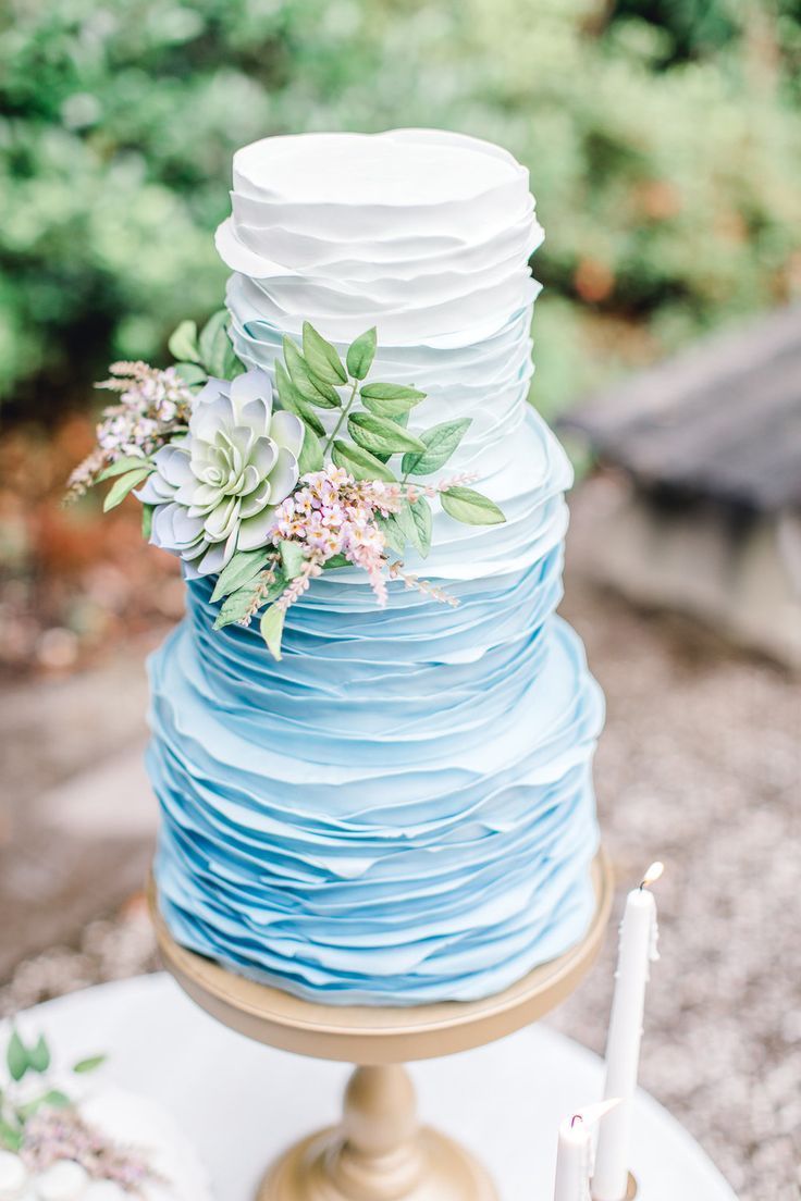 Southern Traditions: Dusty Blue Wedding Styled Shoot at Magnolia Plantation -   15 cake Wedding blue ideas