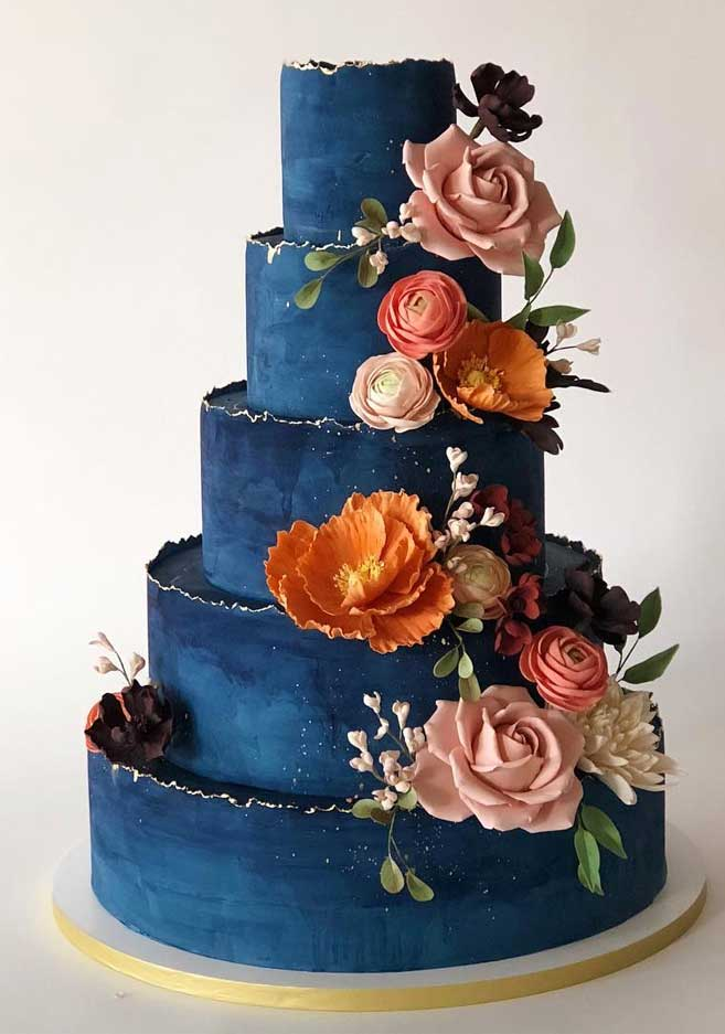 The 50 Most Beautiful Wedding Cakes – Dark Blue wedding cake -   15 cake Wedding blue ideas